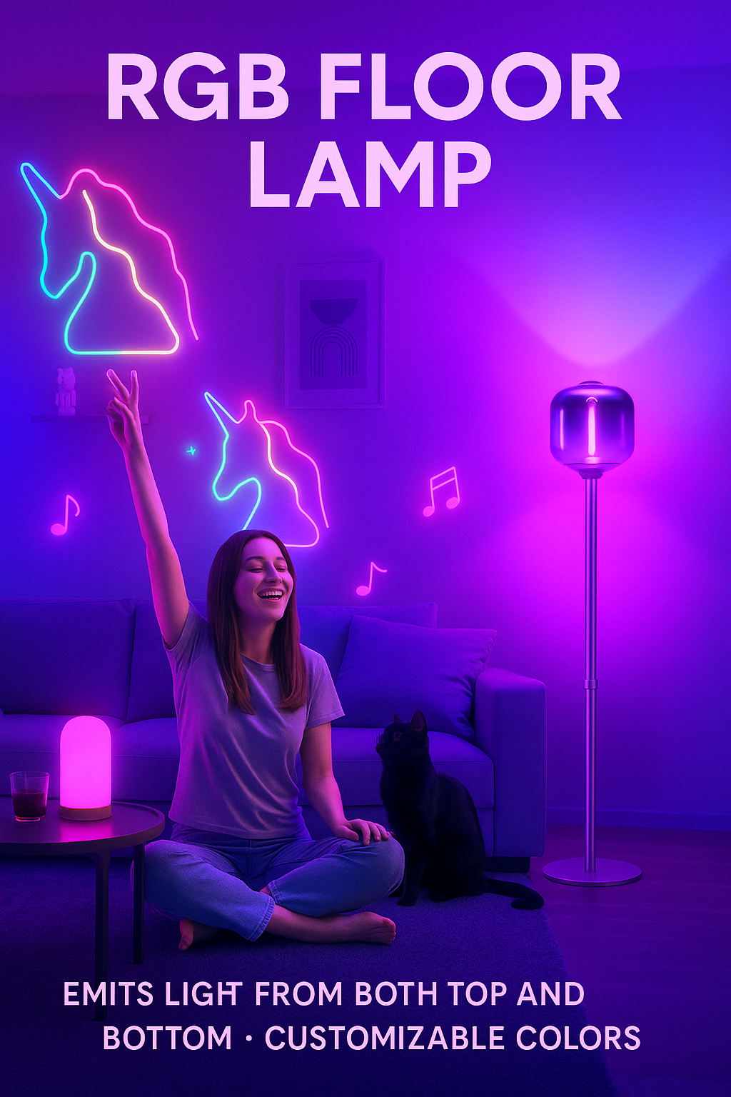 【 Upcoming 】RGBW glass floor lamp