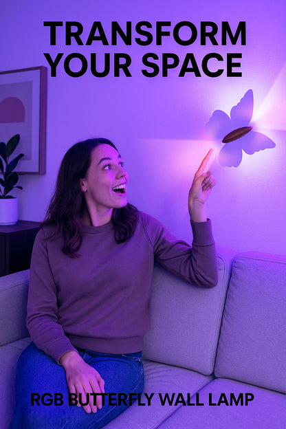 ZYSHEN White Butterfly RGBW Wall Light White