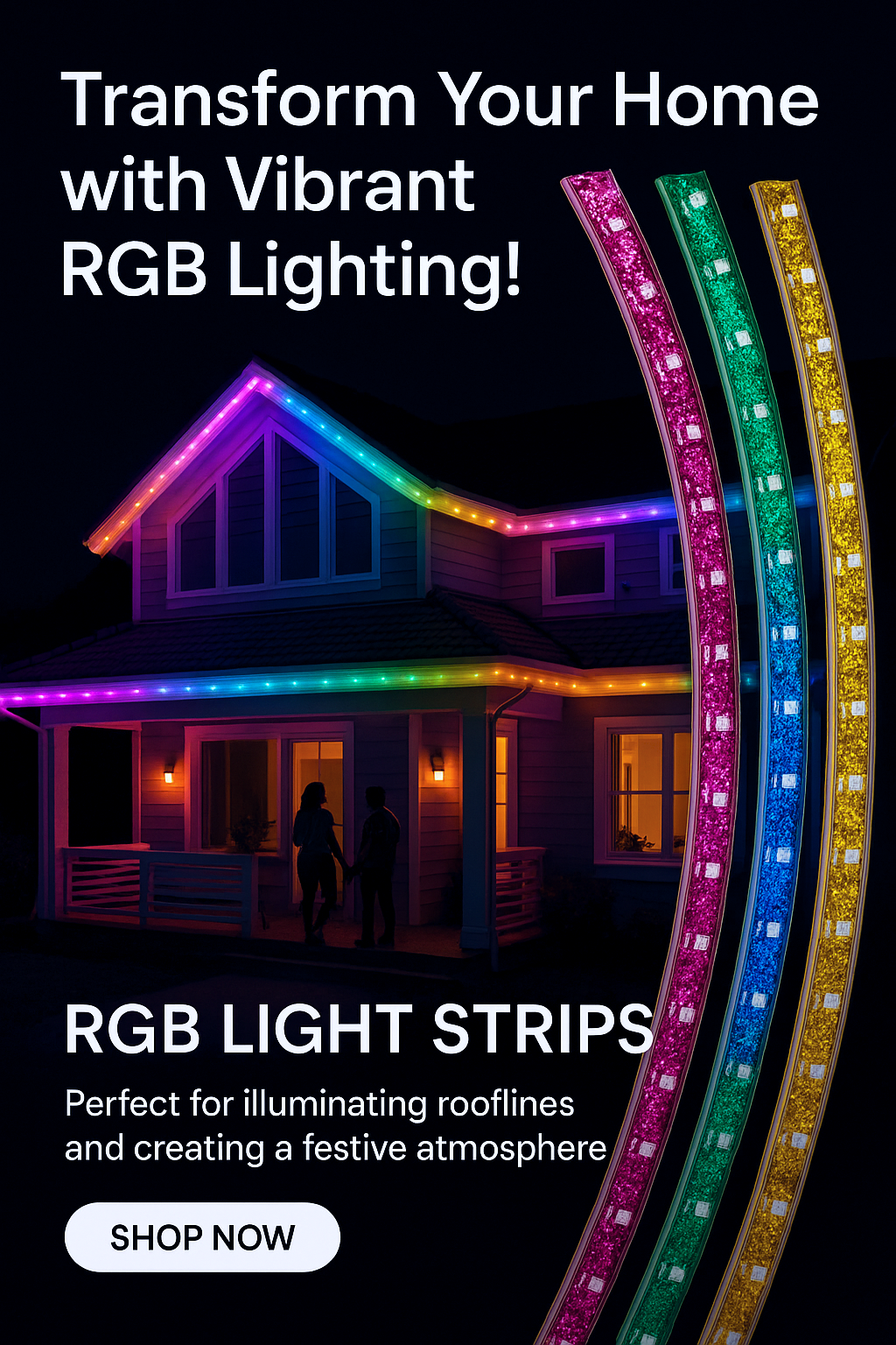 5M/16.4ft RGBIC Glitter LED Strip–Outdoor Sparkling Waterproof